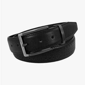 STACY ADAMS 42 Men’s Black Leather Belt Pacer Perforated Casual Dressy Belt